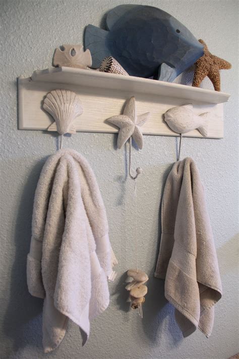 Beach Themed Shelf And Towel Rack Towel Rack Bathroom Beach Theme
