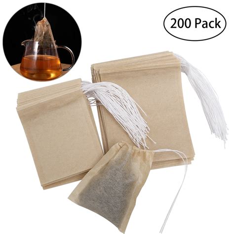 200pcs Non Woven Fabrics Teabags Drawstring Tea Bag Filter Paper Empty