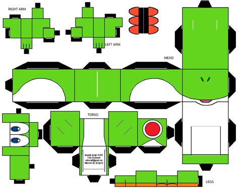Yoshi Cubeecraft By Riffshepete On Deviantart Mario Crafts Paper