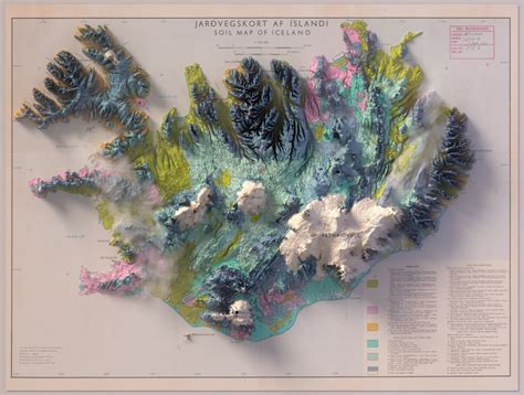 Iceland Soil Map 3d Rendered Map 3d Cartography Maps Mapart