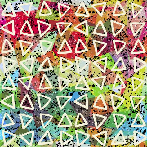 Grunge Colorful Seamless Pattern With Triangles Stock Vector