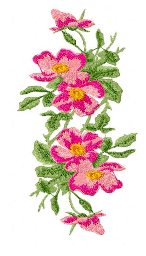 Wild Rose Machine Embroidery Design Etsy