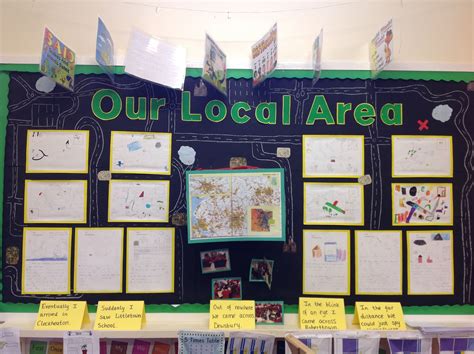 Year 2 Local Area Display Childrens Maps Are Displayed Against A