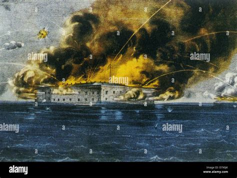 American Civil War South Carolina Bombard Fort Sumter On 12 April 1861