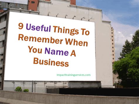 9 Useful Things To Remember When You Name A Business