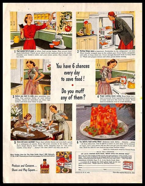 1944 Jell O Gelatin Vintage Print Ad Cooking Food Saving Ideas Illustrations Art Ebay Save