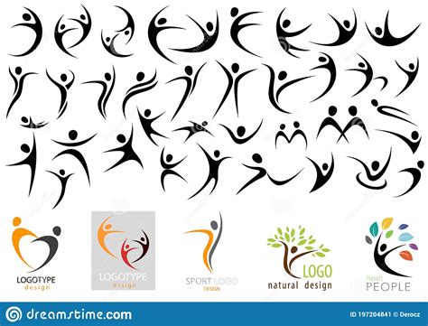 Human Logo Shape Collection Stock Vector Illustration Of Shapes