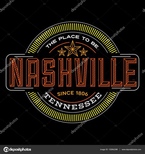 Nashville Tennessee Linear Logo Design For T Shirts And Stickers Stock