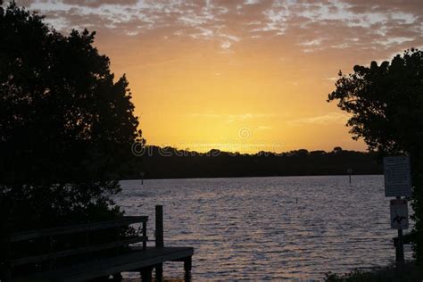 Sunrise At The Intercoastal Waterway In Englewood Florida Stock Photo