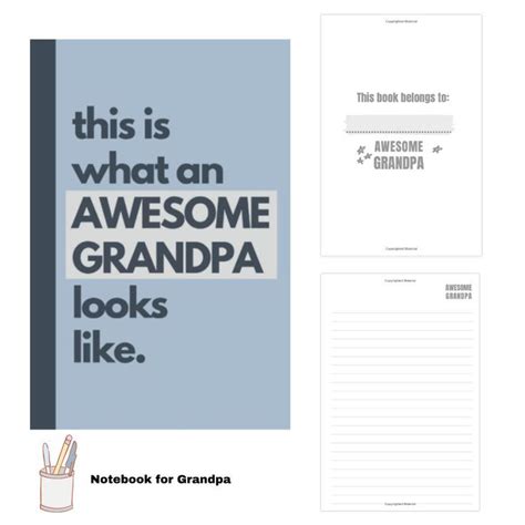 grandpa notebook this is what an awesome grandpa looks like t for grandfathers lined