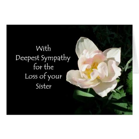 Tulip Sympathy Card Loss Of A Sister Zazzle