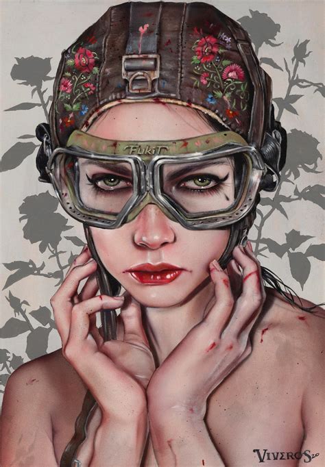 Brian M Viveros Bombshell Oil Acrylic And Airbrush On Wood