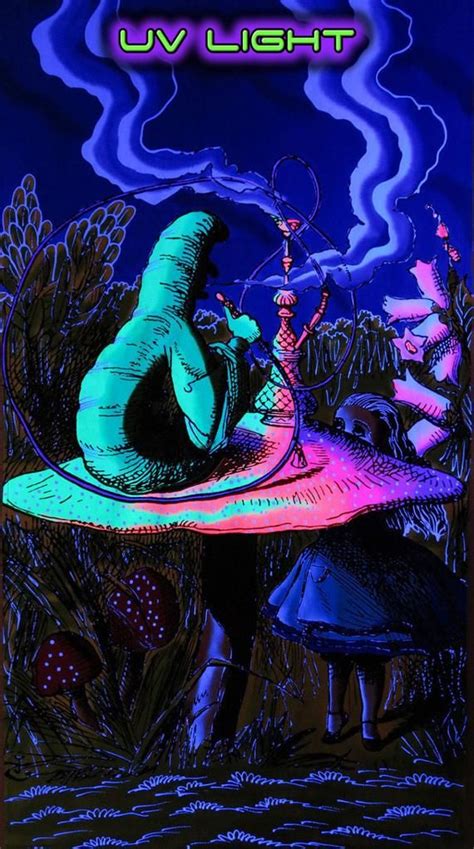 Psychedelic Tapestry Alice In Wonderland Uv Etsy Canada Psychedelic Tapestry Trippy Wall