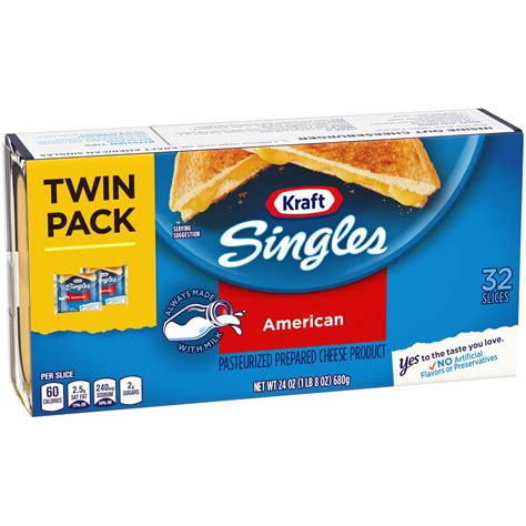 Kraft Singles American Cheese Slices Twin Pack Pack 24 Oz Shipt