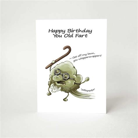 Funny Birthday Card Old Fart Blank Greeting Card Happy Etsy
