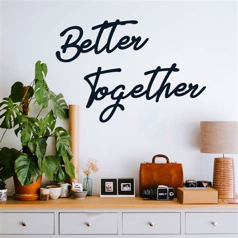 Better Together Metal Wall Art Quotes Metal Living Room Wall Etsy