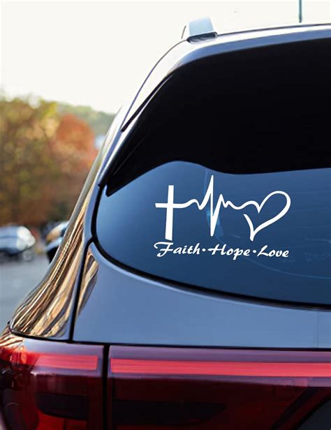 Buy Hope Faith Love Heart Car Decal Stickers Jesus Cross Vinyl Sticker