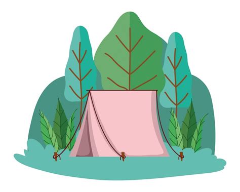 Carpa Y Camping Vector Premium