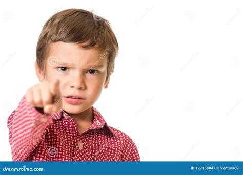 Young Boy Pointing With Finger Towards You Focus On Finger Stock Image