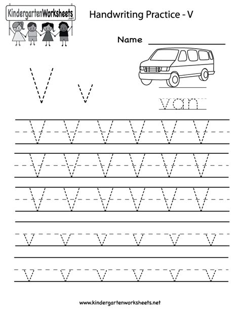 kindergarten letter  writing practice worksheet printable