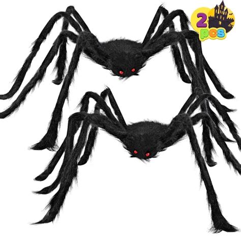 joyin 2 pack 47‘ halloween realistic hairy spiders set halloween spider props 20 99 picclick