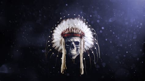 Feathers Skull Native American Clothing Headband