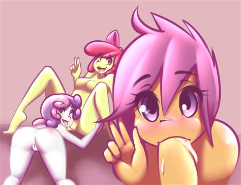 Rule Anthro Apple Bloom Mlp Barefoot Blush Bow Breasts Cum