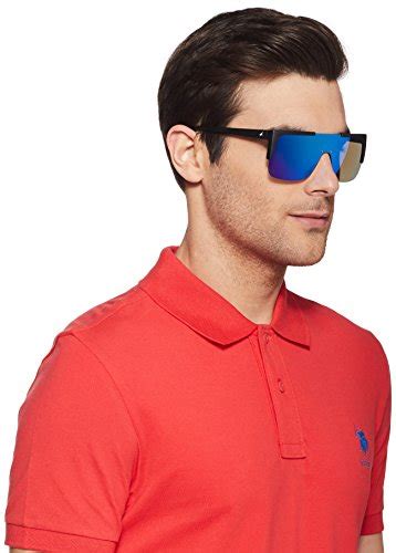 fastrack mirrored square men s sunglasses p342bu1 100 blue color fashion