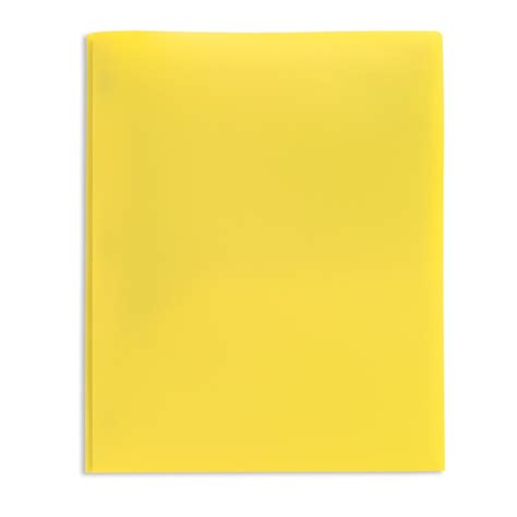 2 Pocket Poly Folder With Prongs Letter Size Yellow