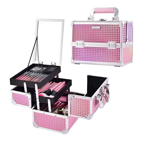 Joligrace Makeup Train Case Cosmetic Box Portable Makeup