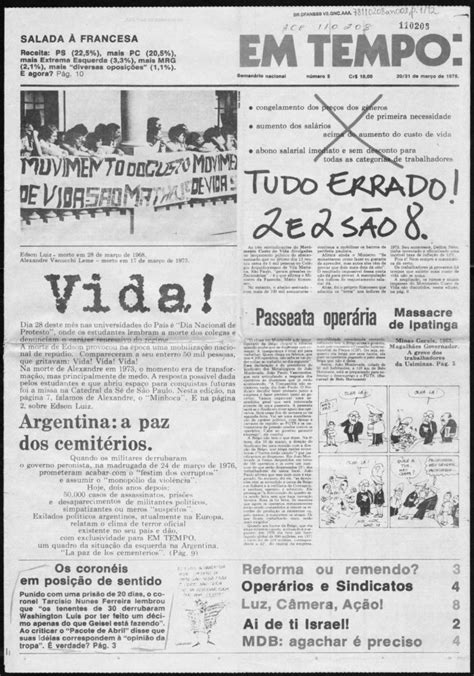JORNAL EM TEMPO DESAFIA A DITADURA EDIÇÃO DE 20 DE MARÇO DE 1978