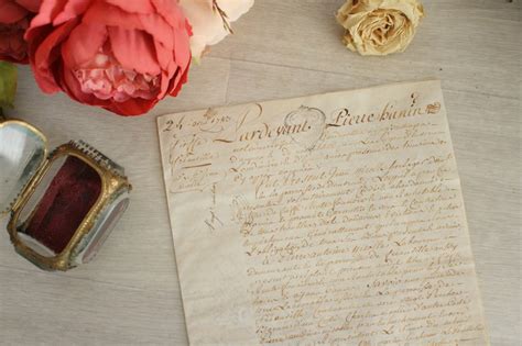 Antique French Legal Handwritten Document Parchment 1787 Etsy