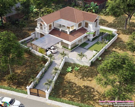 French Colonial House 4216 Sq Ft Kerala Home Design And Floor Plans