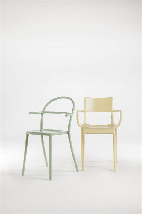 Set Of 2 Kartell Generic C Chairs In Yellow By Philippe Starck For Sale