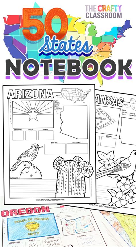 Usa State Notebooking And Activity Pages Includes All 50 States Plus