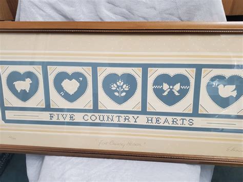 Five Country Hearts By Elizabeth Brownd Children Nursery Decor Etsy