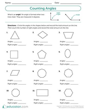Grab the magnets and magnetism worksheets featuring experiments and activities like label the poles, classifying understanding novel terms is vital in learning new scientific concepts. Counting Angles | Third grade geometry, Angles worksheet ...