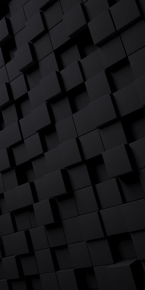 Download 1080x2160 Wallpaper Black Pattern Dark Cubes Abstract