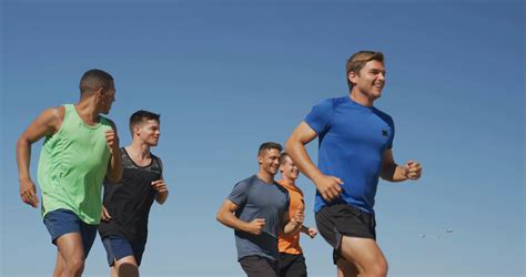 Men Running Outside On Sunny Day Stock Video Footage 0014 Sbv