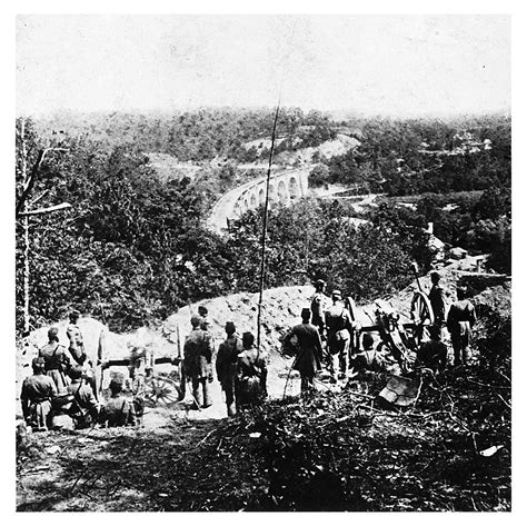 Federal Artillerymen Guard A Railroad Bridge Near Relay House 1861
