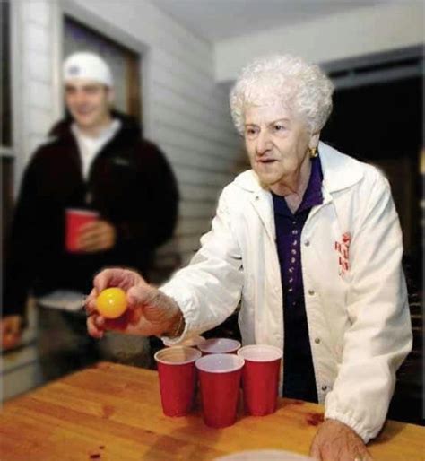 grandma beer pong star