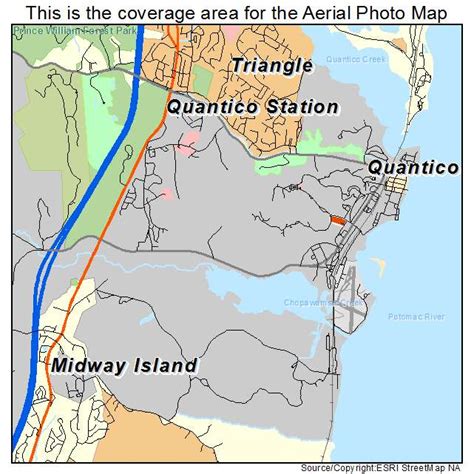Aerial Photography Map Of Quantico Station Va Virginia