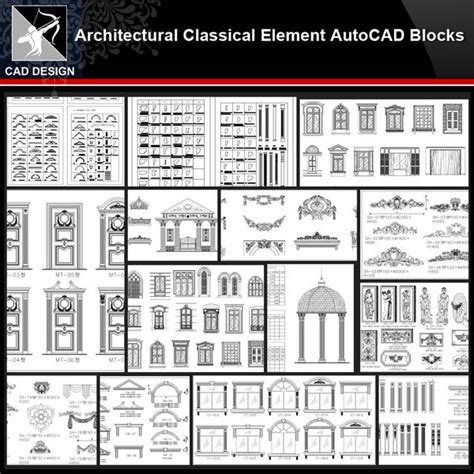 Architectural Classical Element Autocad Blocks V1】all Kinds Of Arch