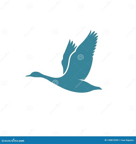 Flying Goose Vector Illustration Bird Logo Design Inspiration Stock