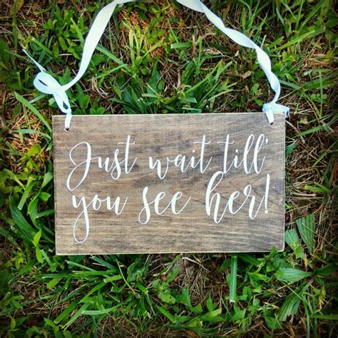 Wedding Ring Bearer Sign Just Wait Until You See Her Rustic Hand