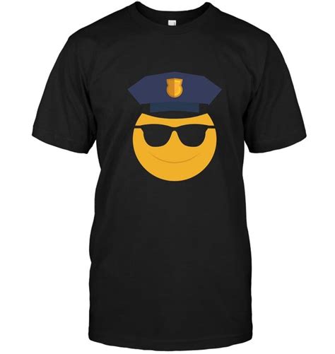 Policeman Sheriff Patrolman Emoji Funny Tee Police T Funny Tees