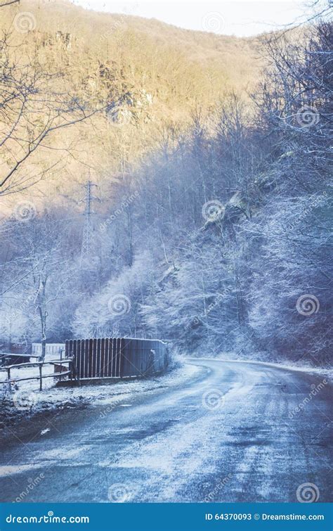 Frozen Road Stock Image Image Of Tarnita Cold Frozen 64370093