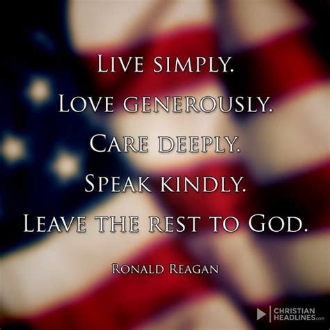 An American Flag With The Words Live Simply Love Generous Care Deeply