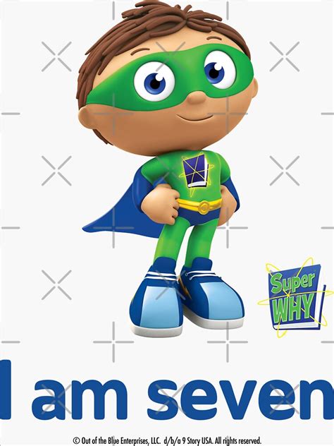 Super Why I Am 7 Super Why Sticker For Sale By Eenig Redbubble