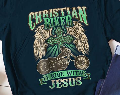 Christian Biker I Ride With Jesus T Shirt Religious Shirts Etsy